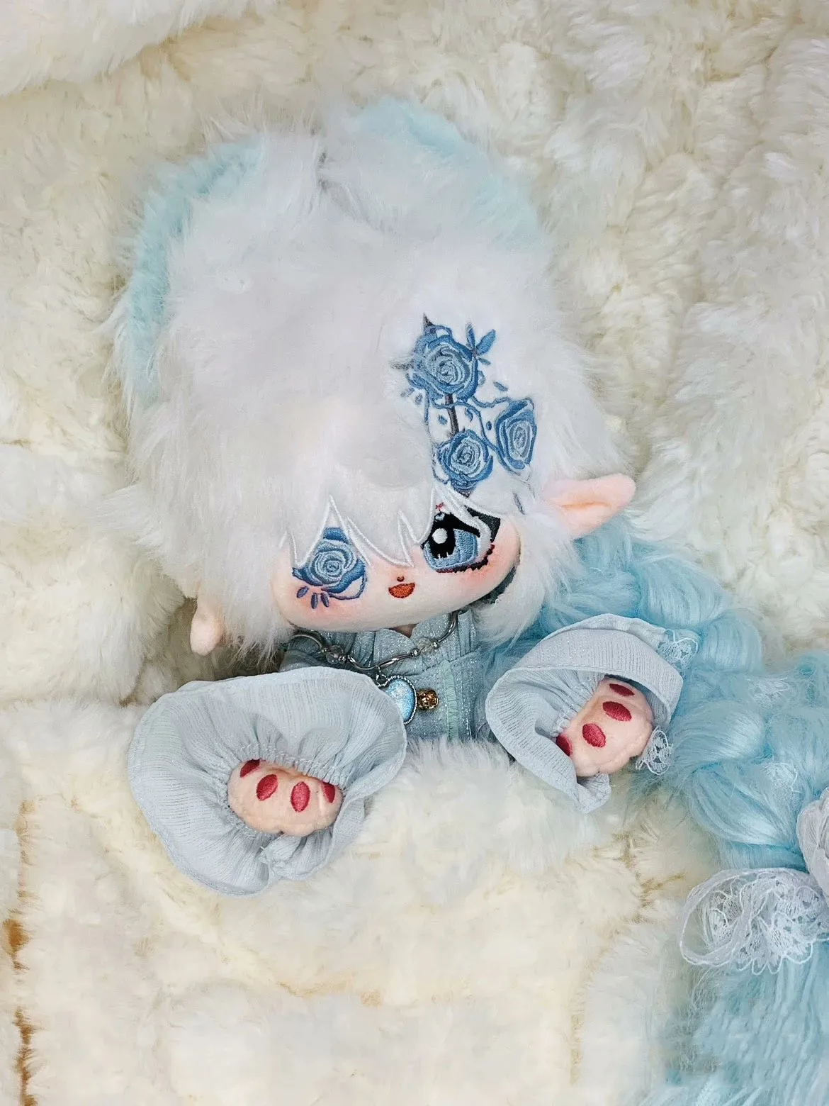Anime No attributes Monster Red Blue Roses Stuffed 30cm Plushie Cotton Plush Doll Body Anime Figure Toy For Kids Gifts Cosplay