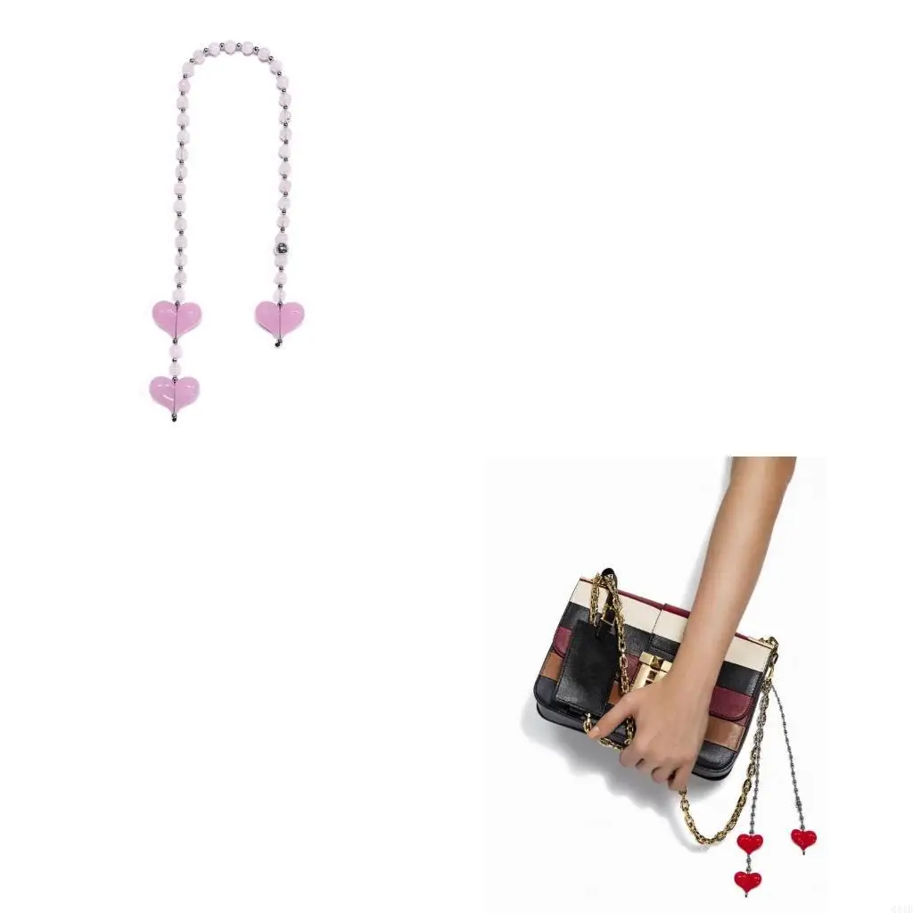 

Beads Bag Charm Acrylic Texture Handmade and Colorful for Women Bag Decors