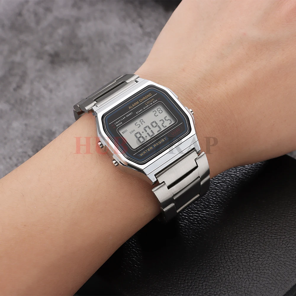 Stainless Steel Watchband for Casio AE1200/1300 18mm Strap for F-91W F84 F105/108/218 A158W/168 Men Women Metal Bracelet Belt image 4