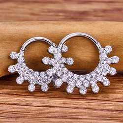 G23 Titanium Piercing Nose For Women Hoop Earrings ASTM-F136  Zircon Luxury Body Jewelry Nose Ring