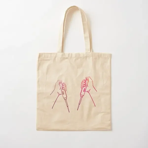 

I Am Ready For Pipetting Cotton Canvas Bag Shoulder Bag Ladies Fabric Fashion Printed Shopper Travel Reusable Grocery Handbag