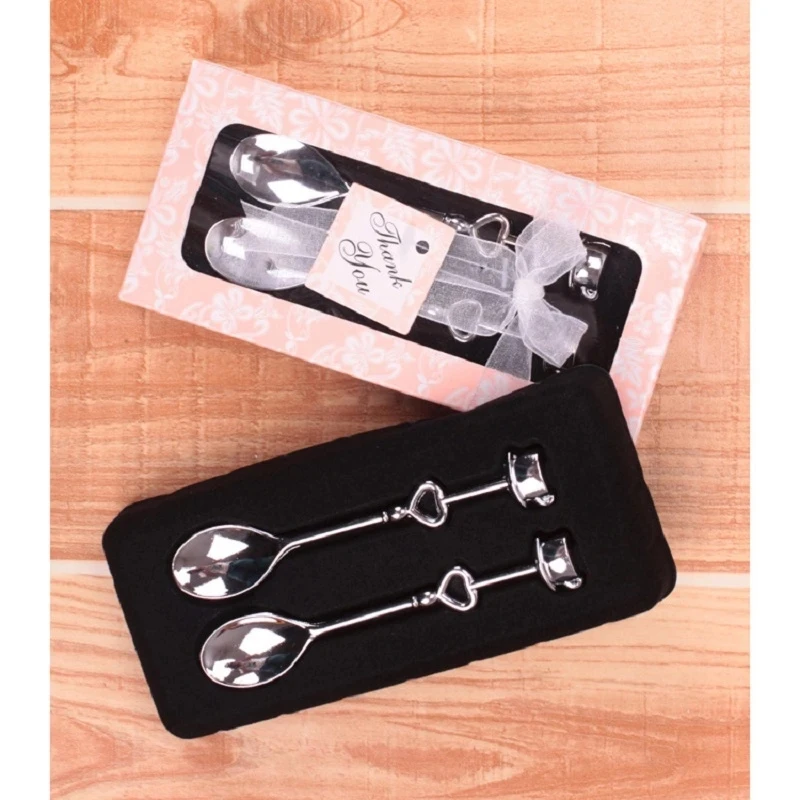 10 set （=20pcs Spoon）14x6.5cm Wedding Souvenirs Drink Tea Coffee Spoon LOVE Bridal Shower Wedding Party Favor Gift Guests Party