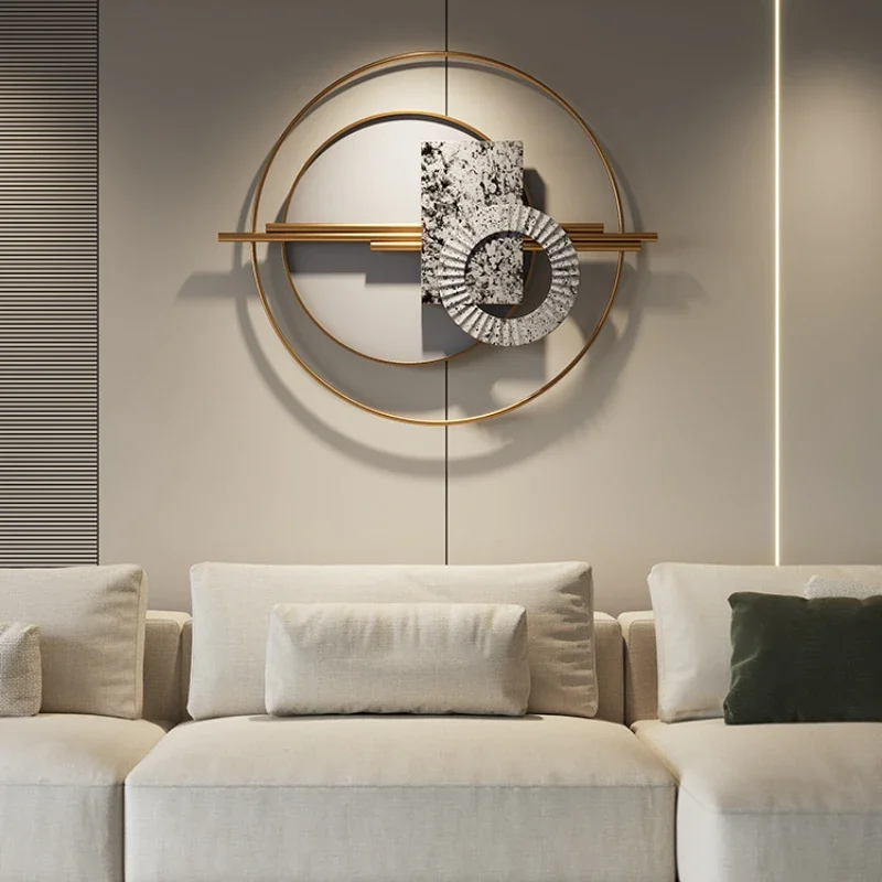 

Room Sofa Background Wall Decoration Wall Decorative Pendant Light Luxury round Wall Decoration Wall Decoration High Sense