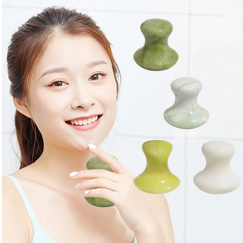 

Face Massager Gua Sha Board Natural Rose Quartz Jade Mushroom Facial Massage Stone Gouache Scraper Skin Care Face Lifting Tool