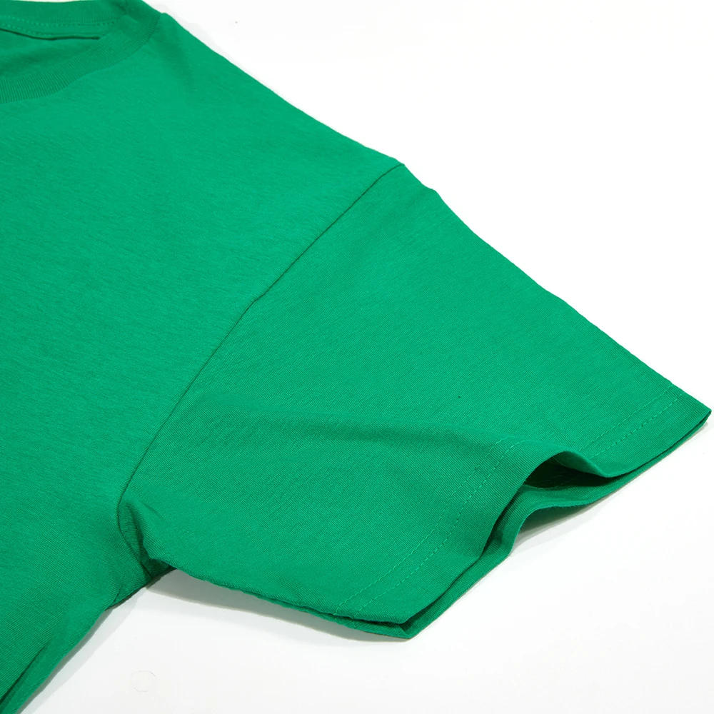 Green Solid Color Clothing Male T Shirts High Quality Cotton Tshirt Summer Casual Cotton Tops Hip Hop Breathable Tee Clothes