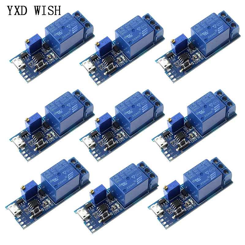 

10pcs 5V-30V Delay Relay Timer Module Trigger Delay Switch Micro USB Power Adjustable Relay Module Time Delay Relays
