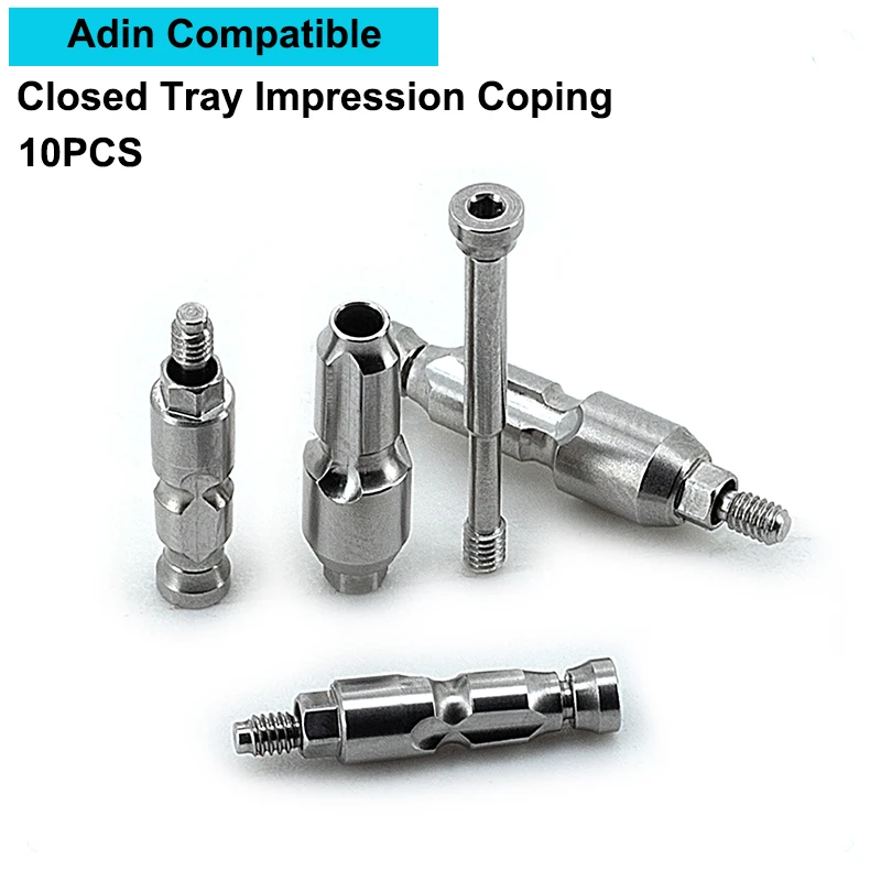 Compatible with Adin Stainless Steel Closed Tray Impression Coping 10PCS Close Transfer Oral Care Prosthetics Restoration Parts