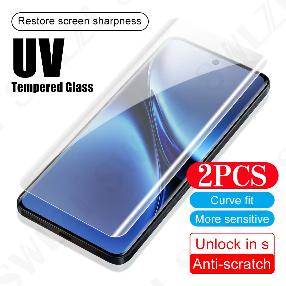 2Pcs Glass Smartphone Protective Film for vivo X200 Pro X100 Ultra UV Tempered Glass Screen Protector X90 X80 X60 S20 S19 Pro