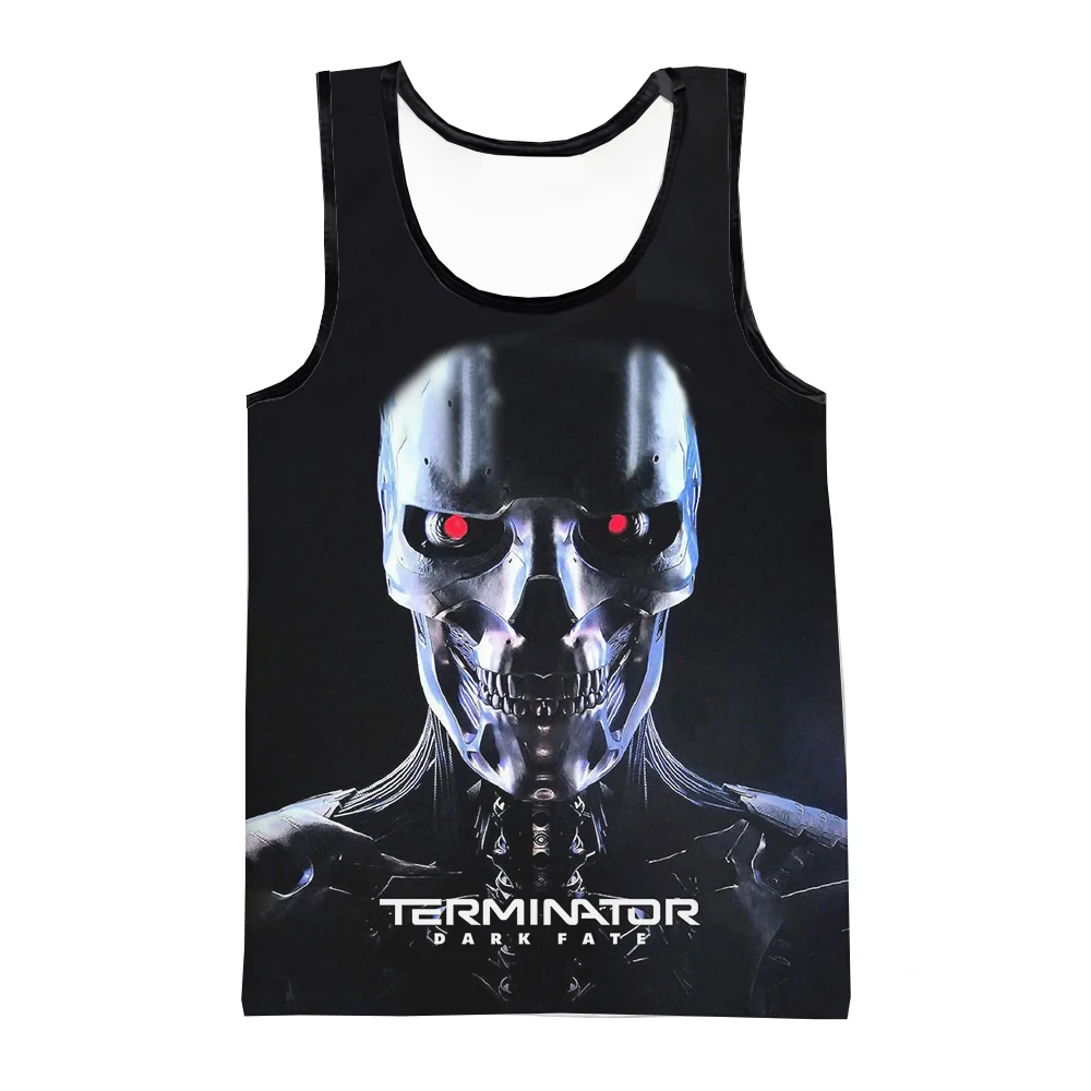 Terminator Tank Tops Movie 3D Printed Streetwear Men\'s Fashion Oversized Sleeveless Tank Top Bodybuilding Gym Vest Man Clothing