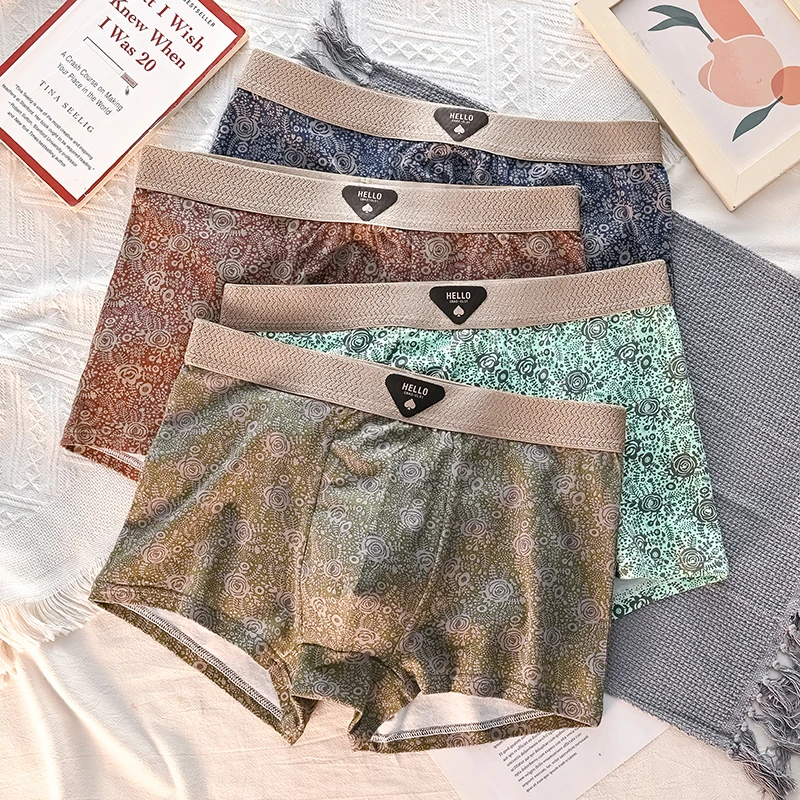 

4 шт., мужское нижнее белье, хлопковые боксеры, мужские трусы, мужские дышащие трусы, сексуальные спортивные удобные мужские боксеры, большой размер L-6XL