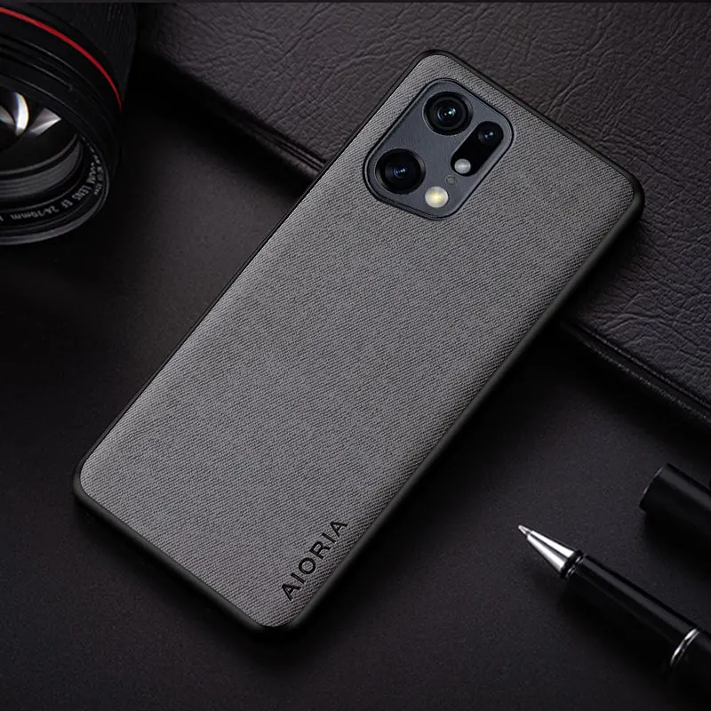 Premium Case For Oppo Find X5 X3 Pro Lite coque Simple Design Textile Leather Phone Cover for oppo find x5 pro case funda