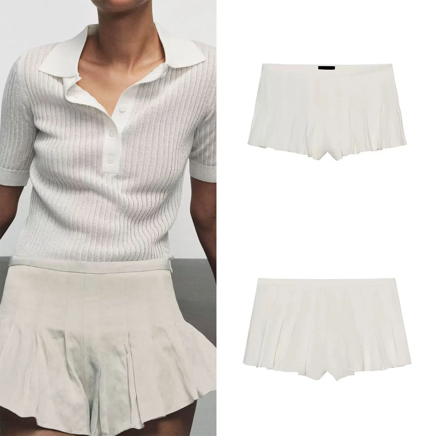 

Fashionable Casual Wide Pleated Short Shorts Women's Summer 2026 New Arrival Wide Leg Pants Stylish Short Length Natural Waist