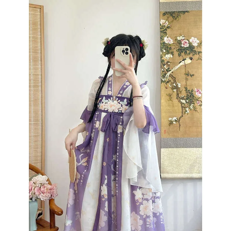 المرأة الصينية التقليدية القديمة أنيقة فستان هانفو الجنية التطريز مرحلة الرقص الشعبي زي الرجعية سونغ سلالة مجموعات #5