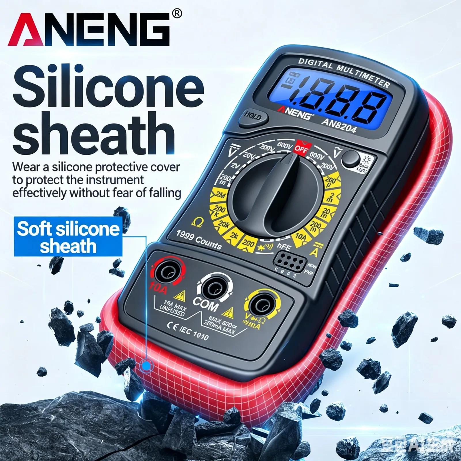 ANENG AN8204 Digital Multimeter 1999 Counts No-contact Voltage Induction Portable Industrial Household DIY Measuring Tester