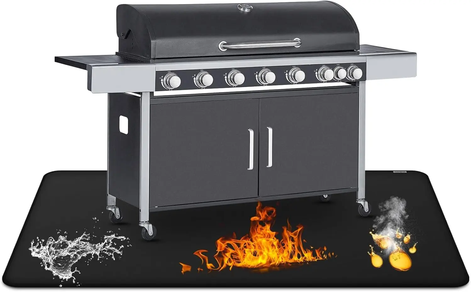 

Double-Sided Fireproof Grill Mat, 48x70 inch, Waterproof & Oilproof for Outdoor BBQ