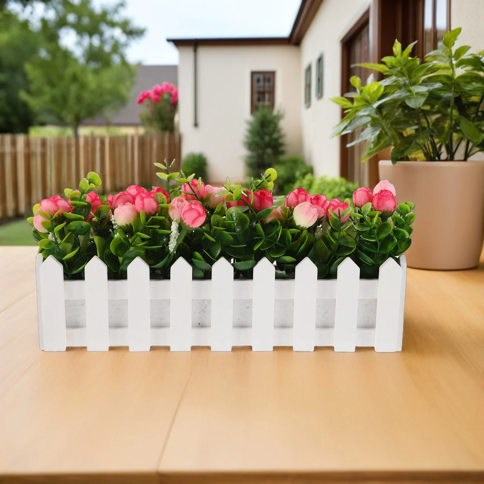

: Realistic Potted Plants For Outdoor Garden Artificial Spring Flower Branches Fence Decor Wedding Porch Patio Home