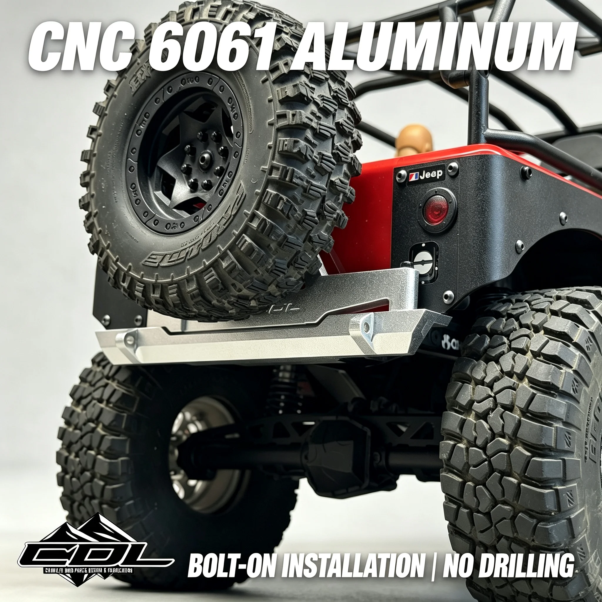 Fits Axial SCX10 III Jeep CJ-7 CNC 6061 Aluminum Rear Bumper & Spare Tire Carrier Bolt-on 1/10 RC Crawler view 2