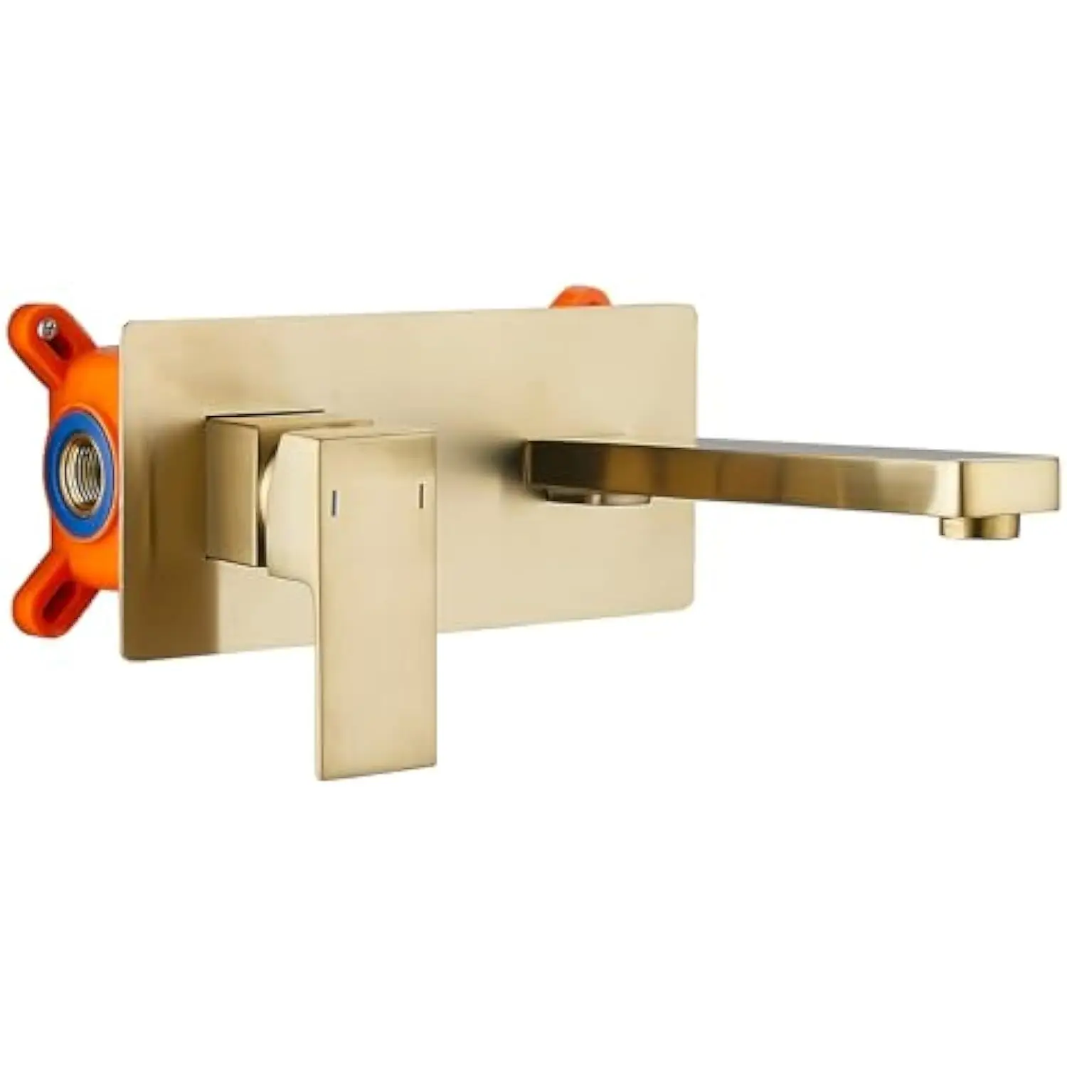 

Brushed Gold Wall Mounted Bathroom Faucet Single Handle Bathroom Sink Faucet Basin Lavatory Faucet Mixer Tap Solid Brass Rough
