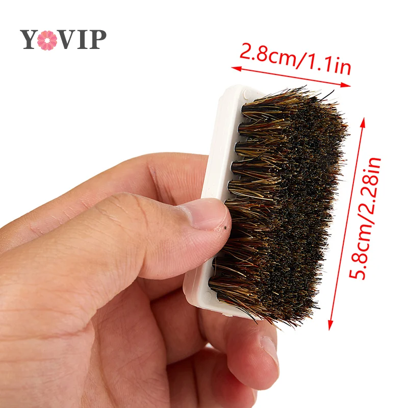 1PC Mini spazzola da barba da uomo con setole di cinghiale spazzola da barba naturale portatile per la pulizia del viso strumenti per la lucidatura dei baffi Eco Friendly