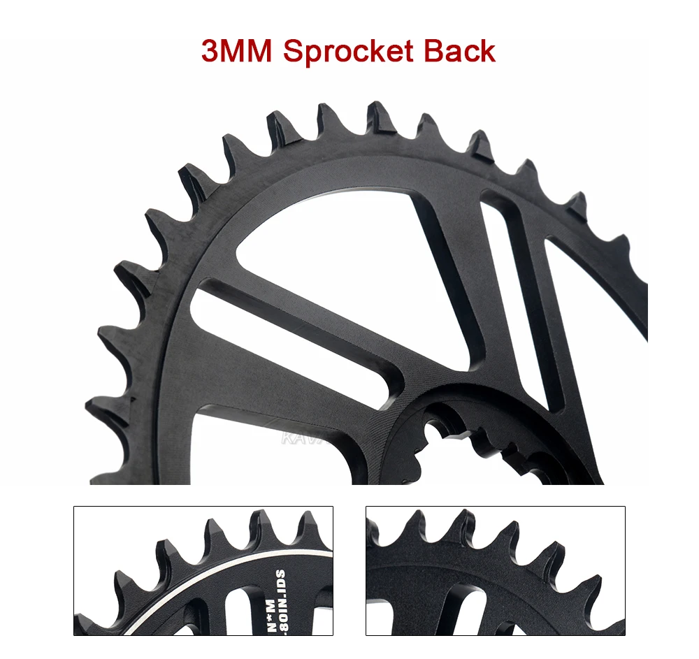 WUZEI MTB 3 Bolzen Kettenblatt 30T 32T 34T 36T 38T 40T 42T Offset 1mm/3mm/6mm CNC Kettenrad für Sram 11/12S NX XX XO GX GXP11 – Detail 9