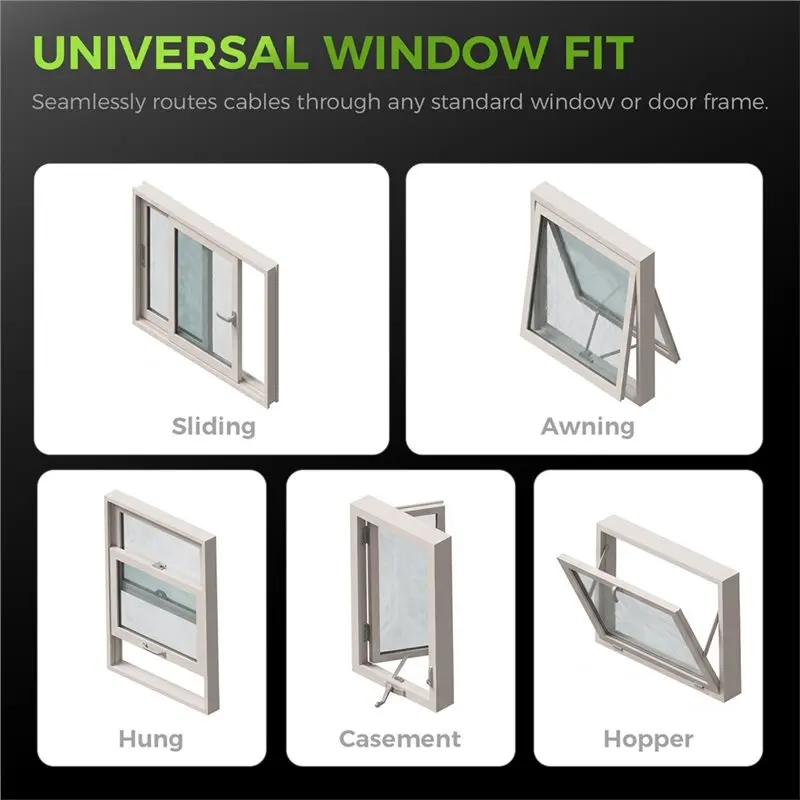 AU61-Ultra-Thin Flexible Ethernet Cable 1000Mbps Poe For Outdoor Windows- Drill-Free Installation For SPX Network Window Pass
