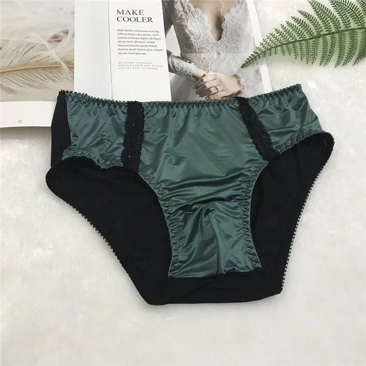 Man's Satin Silky Touch Panties BF Briefs Live Show Dance Harajuku Thai Private FKK Party