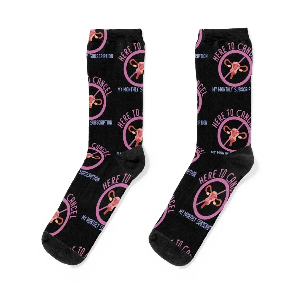 Womens Here To Cancel My Monthly Subscription Funny Hysterectomy Novelty Gift Socks sheer football Socks For Man Women's