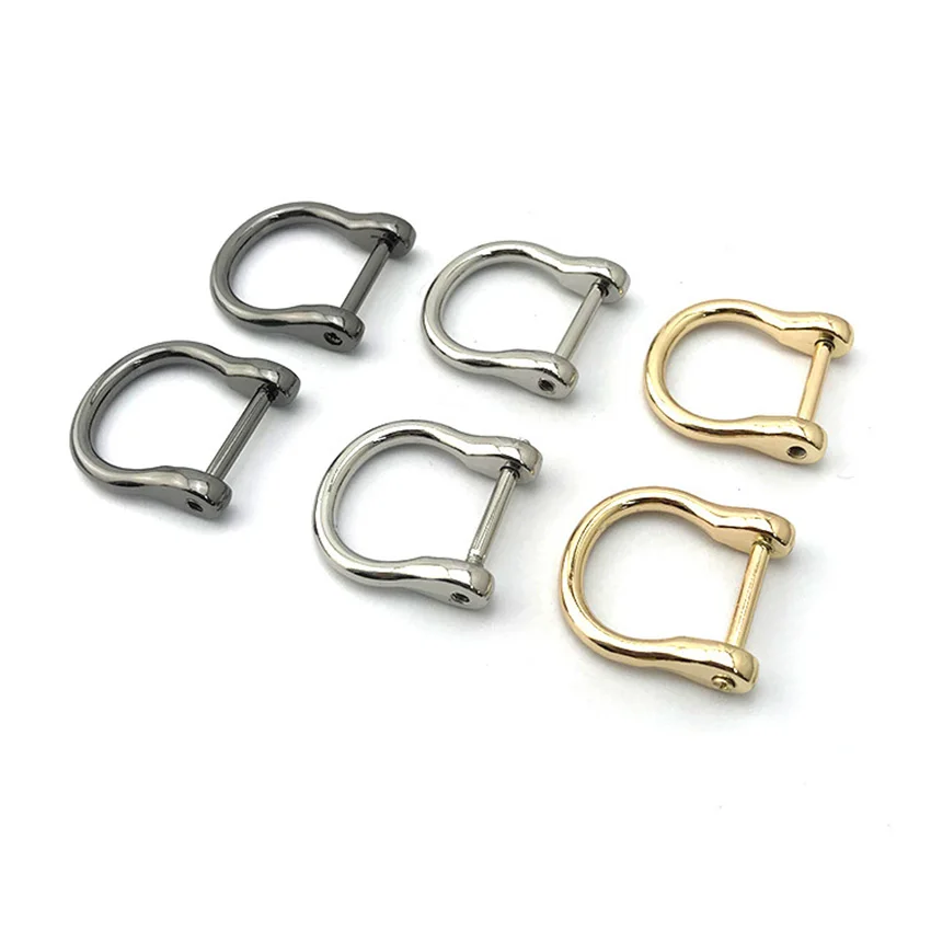 6piece Metal Detachable Open Screw D Ring Buckle Removable Shackle Clasp for Leather Craft Bag Handbag Handle Shoulder Webbing