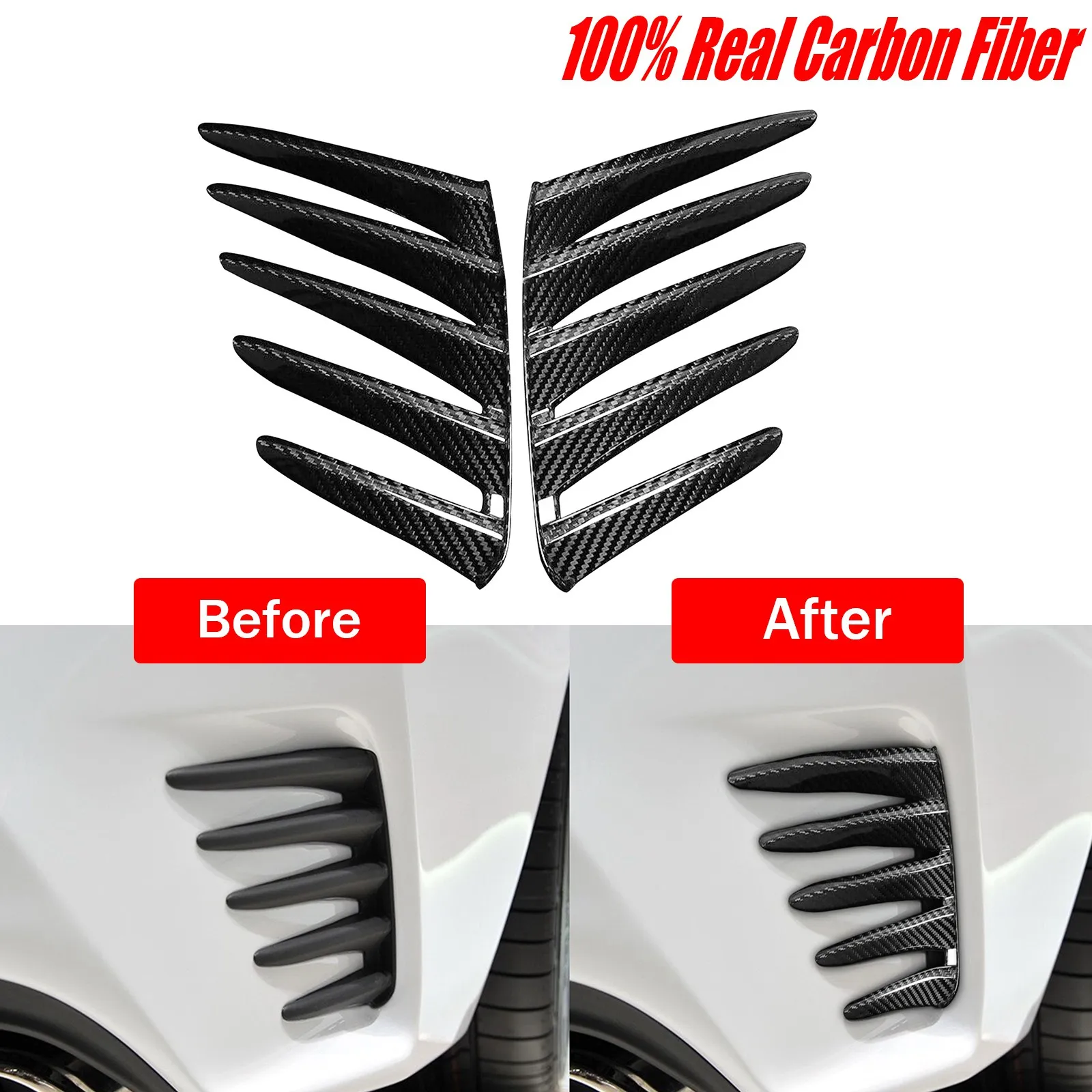 High Quality Carbon Fiber  Car Rear Bumper Spoiler Air Vent Trim For Lexus RC200t RC300 RC350 RC F SPORT 2015 2016 2017 2018