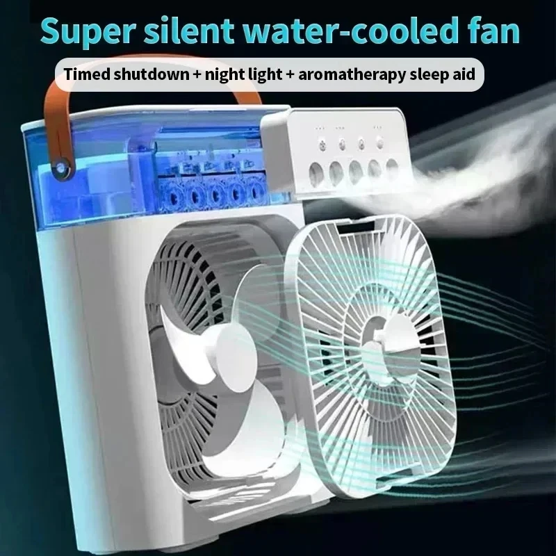 Portable Humidifier Air Conditioner Fan Household Hydrocooling Water mist Cooler Portable Air Adjustment For Office 3 Speed Fan