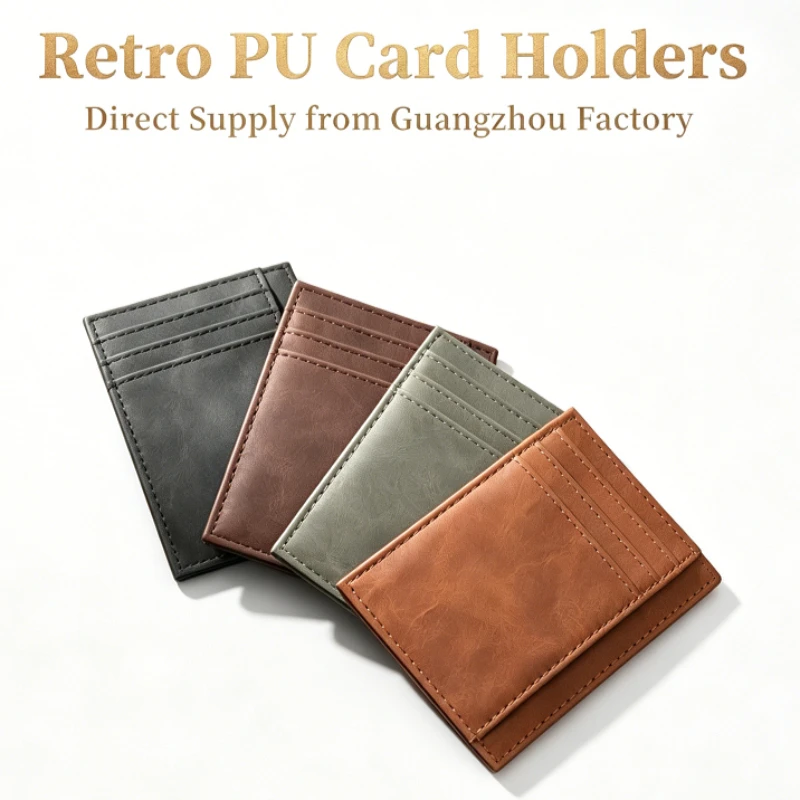 Slim Card Slot Case - Ultra İnce PU Deri Kartlık, Çoklu