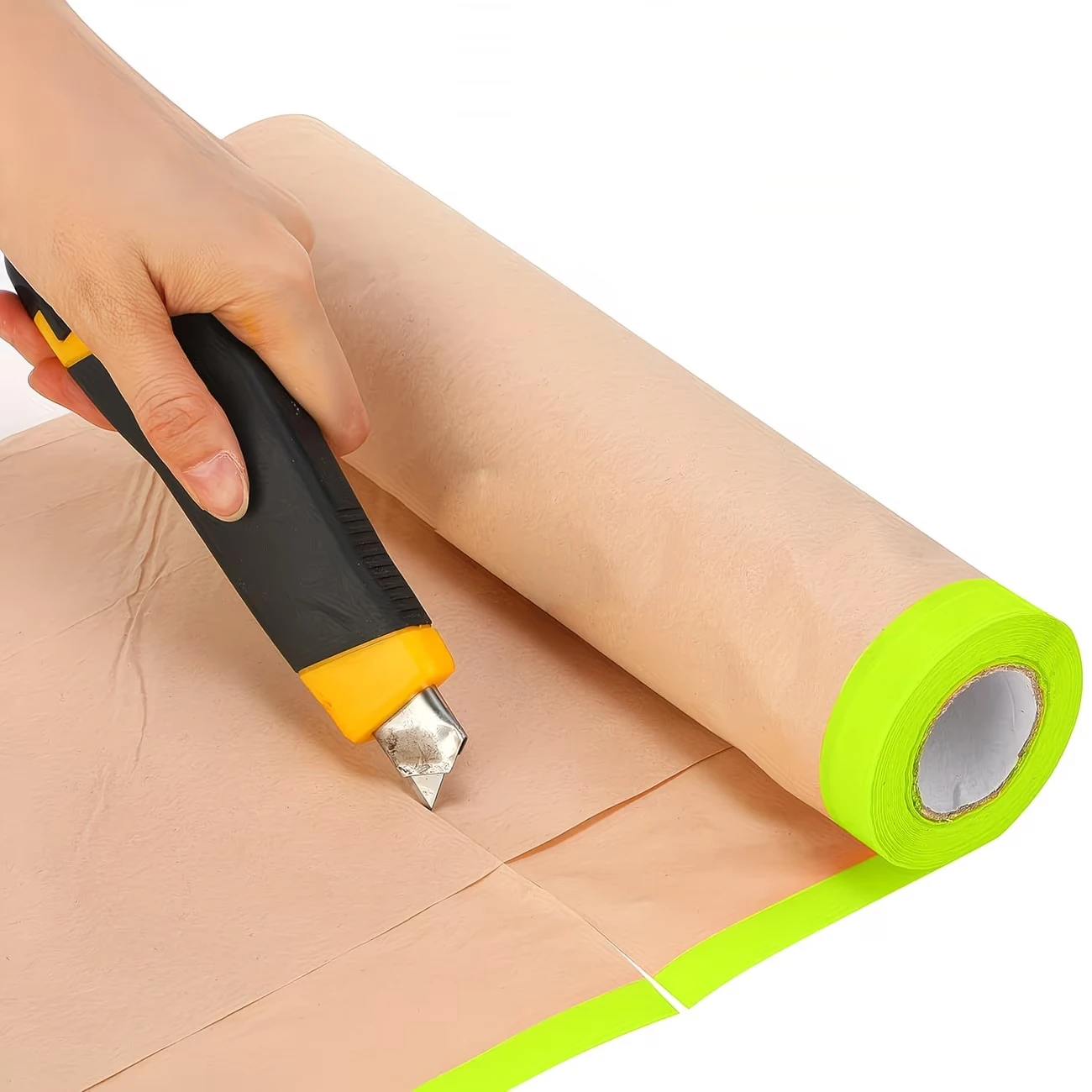 

Предварительно наклеенная маскировочная бумага для покраски, подходит для защиты мебели, автомобилей, кузовов, стен и плинтусов.