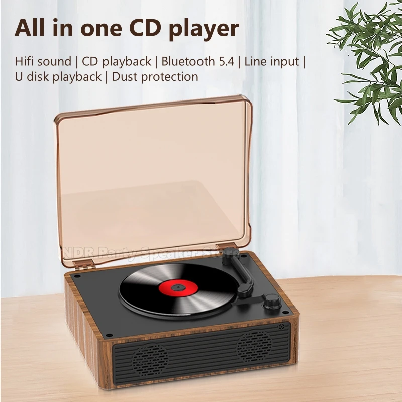 

Portable All in One CD Machine Wireless Bluetooth Speaker CD/CD-R/CD-RW/MP3 Music Player Retro USB Hi-fi Lossless Sound Quality
