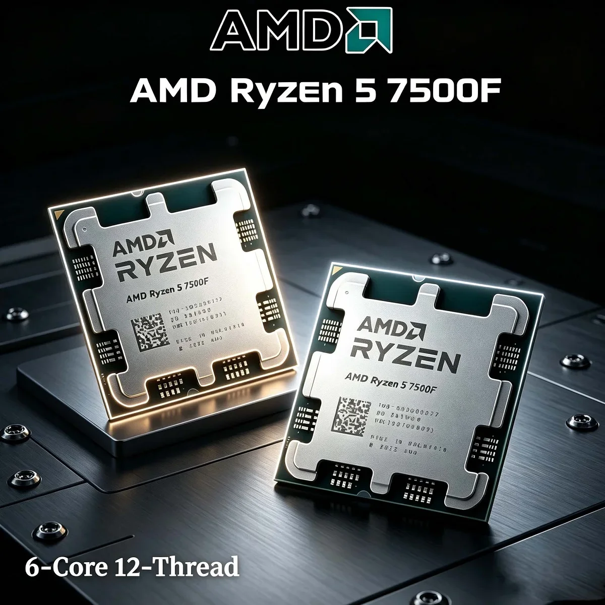 Processeur AMD Ryzen 5 7500F R5 3,7 GHz 6 cœurs 12 threads 5 nm L3=32 Mo AM5 – OEM Tray Neuf Sans Ventilateur