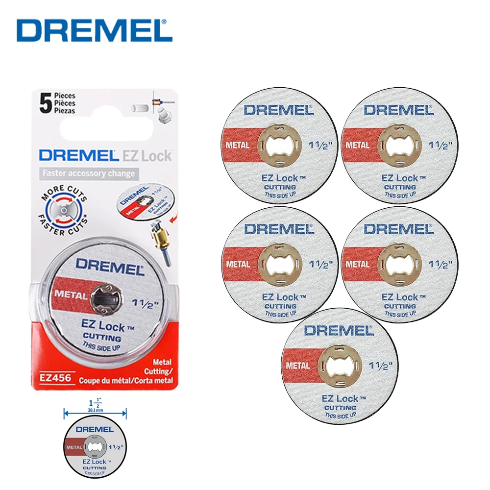 

Dremel EZ456 Metal Cutting Disc 38.1Mm Wheel Diameter EZ Lock Fiberglass Reinforced Cut-Off Wheels for Rotary Tool Metal Cutting