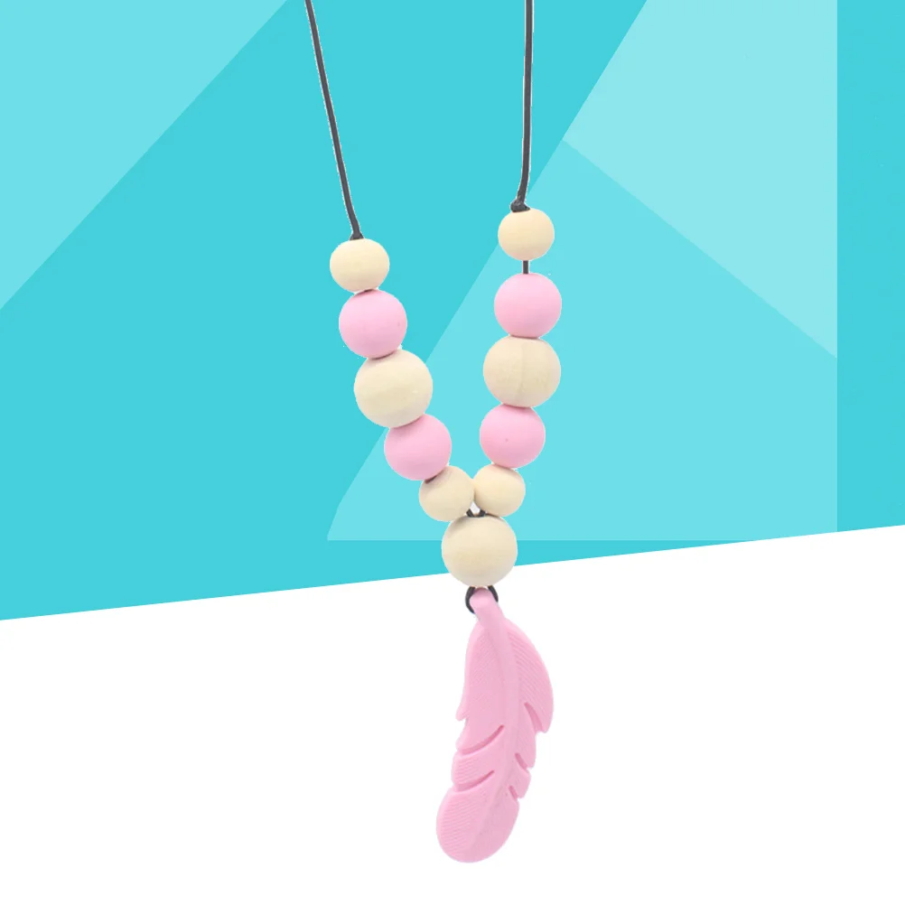 Nursing Pendant Baby Teether Silicone Soother Chew Toy Teething Necklace( )