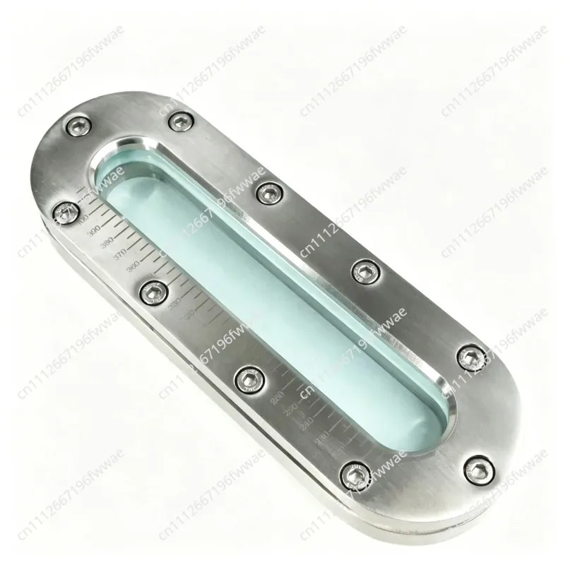 304 Stainless Steel Liquid Level Sight Glass with Scale Oval & Rectangle