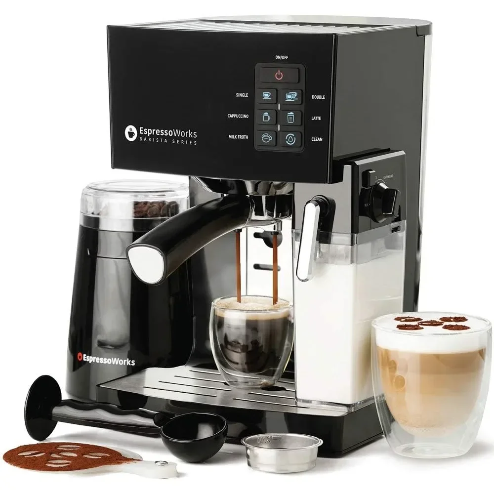 Cappuccino Maker 10-Piece Set - Brew Cappuccino and Latte with One Button - Espresso Ma