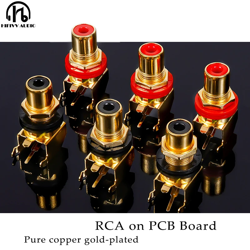 

Pure copper gold-plated RCA socket Installation welding on PCB Board Audio Amplifier signal terminal connector binding post