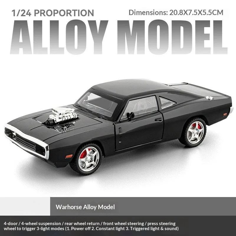 ✨   Carro de luxo com carregador de simulação 1:24 |   Brinquedo pull-back de liga com som e luz – presente e decoração infantis perfeitos!