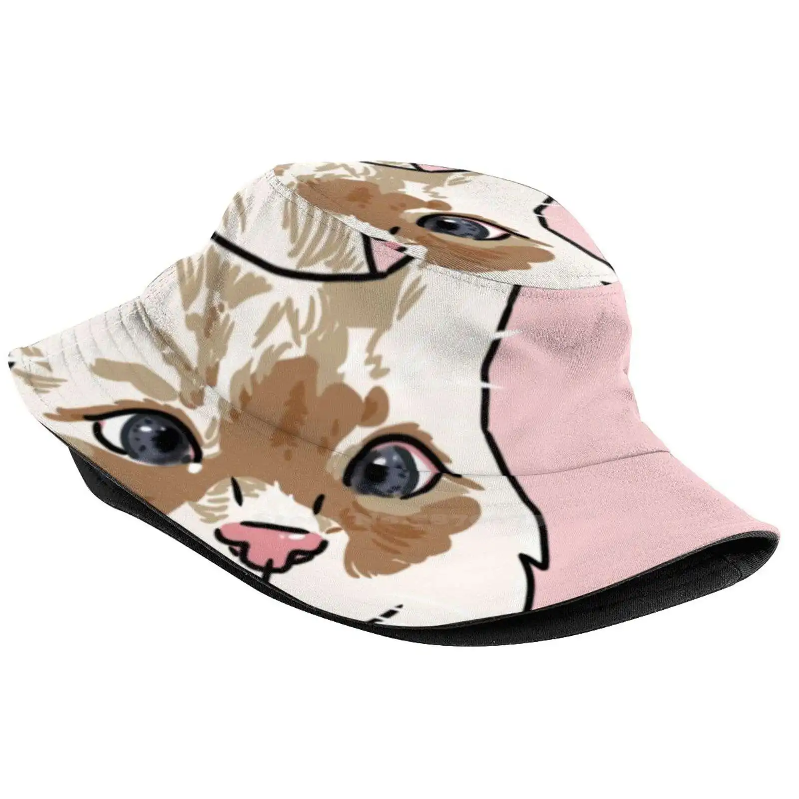 Lorcan The Cross - Eyed Kitty Korean Caps Funny Beach Bucket Hats Pets Animals Cute Furry Fluffy Adorable Cats Kitty Kittens