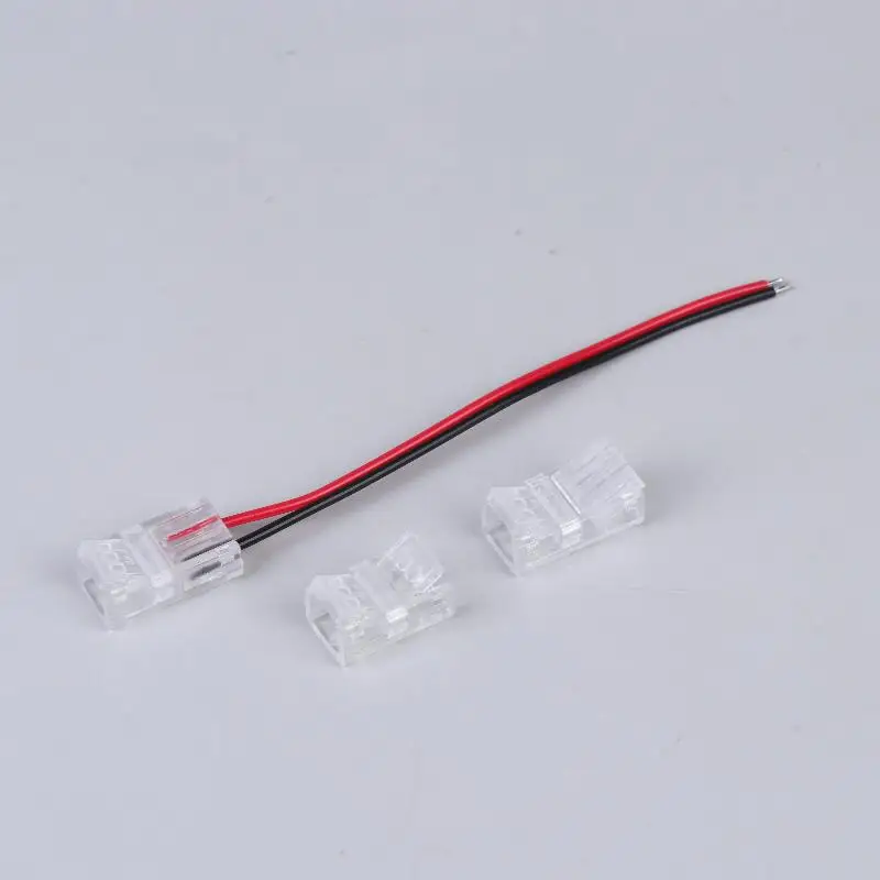 5Pcs 8mm 2pin COB LED Strip Connector Tape Lights L Shape LED Corner Connectors For SMD COB 5050 2835 Strip Light Fixed Clamps