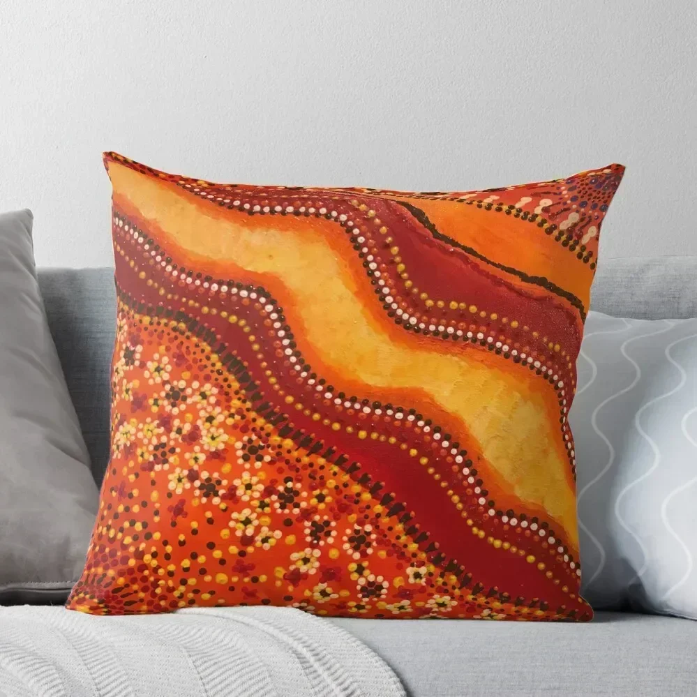 

Aboriginal design -orange river Throw Pillow Sofa Covers For Living Room anime girl pillow