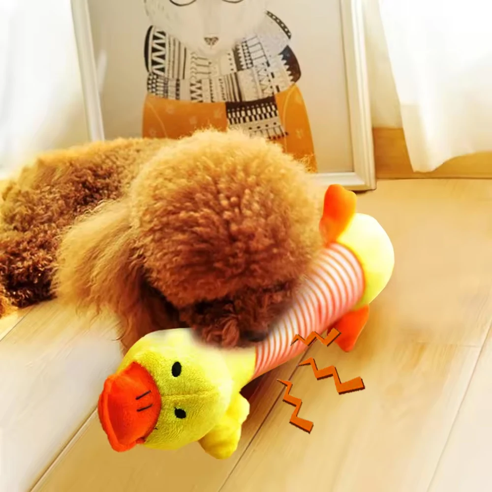 Juego de juguetes de peluche duraderos para mascotas, lindo zorro y elefante chirriante con diseño a prueba de masticar para perros pequeños, alivio del aburrimiento