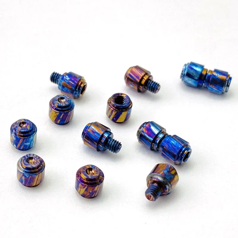 1 Set Titanium Damascus Thumb Stud TiMascus Accessories for Benchmade Knives Bugout 535