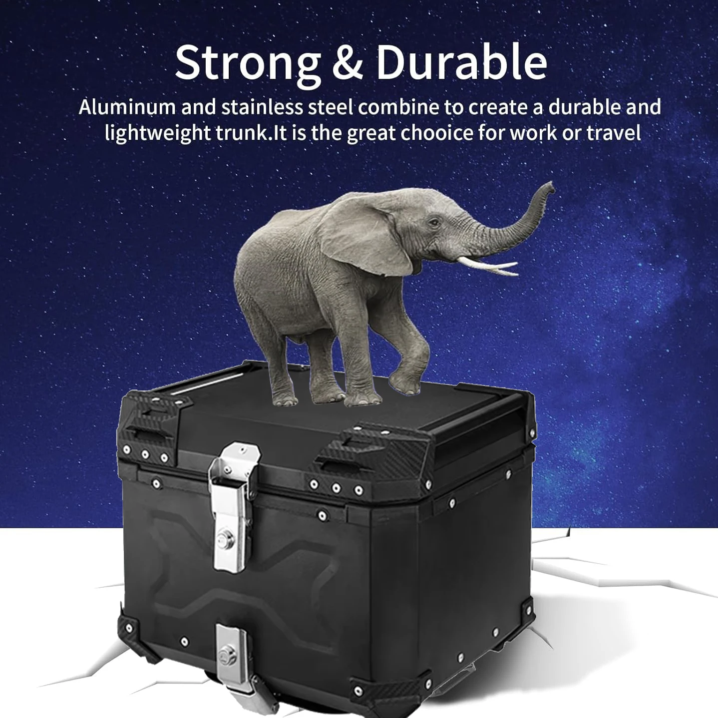 45L/55L Genera Motorcycle Top Aluminium Alloy Motorcycle Trunk Helmet Box Waterproof Motorbike Tail Box Luggage Storage Cases