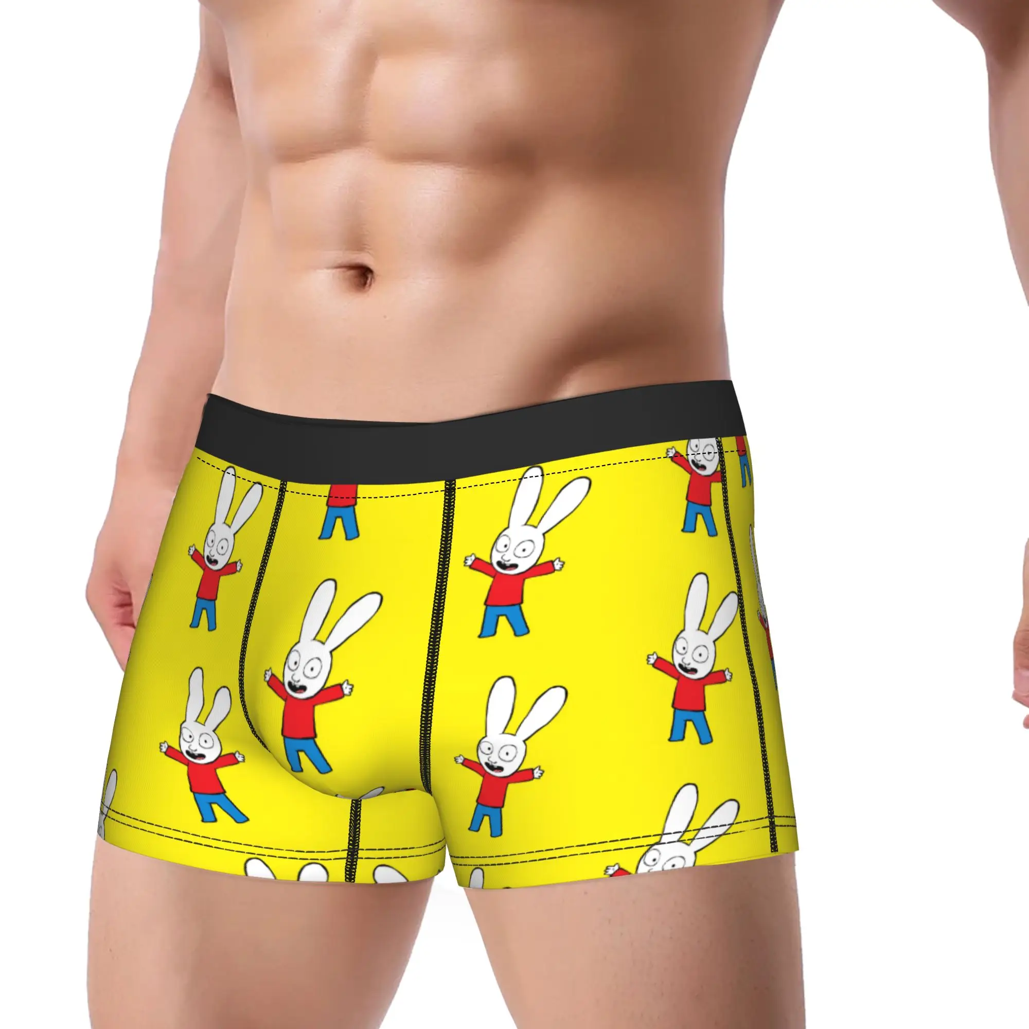 Funny Boxer Simons Rabbit Shorts Panties Briefs Men Underwear French Cartoon Breathable Underpants for Male S-XXL