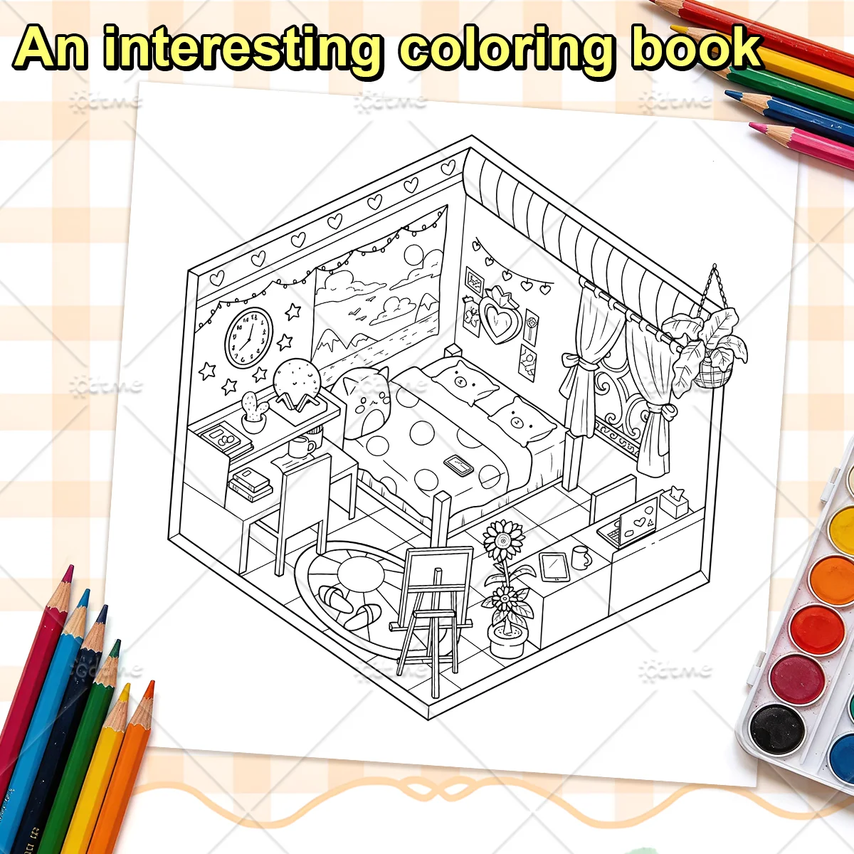 POCKET ROOM Malbuch mit Auffälligen und Einfachen Mustern für Erwachsene Niedliches Zeichenbuch Perfektes Geschenk für Partys und Geburtstage – Detail 6