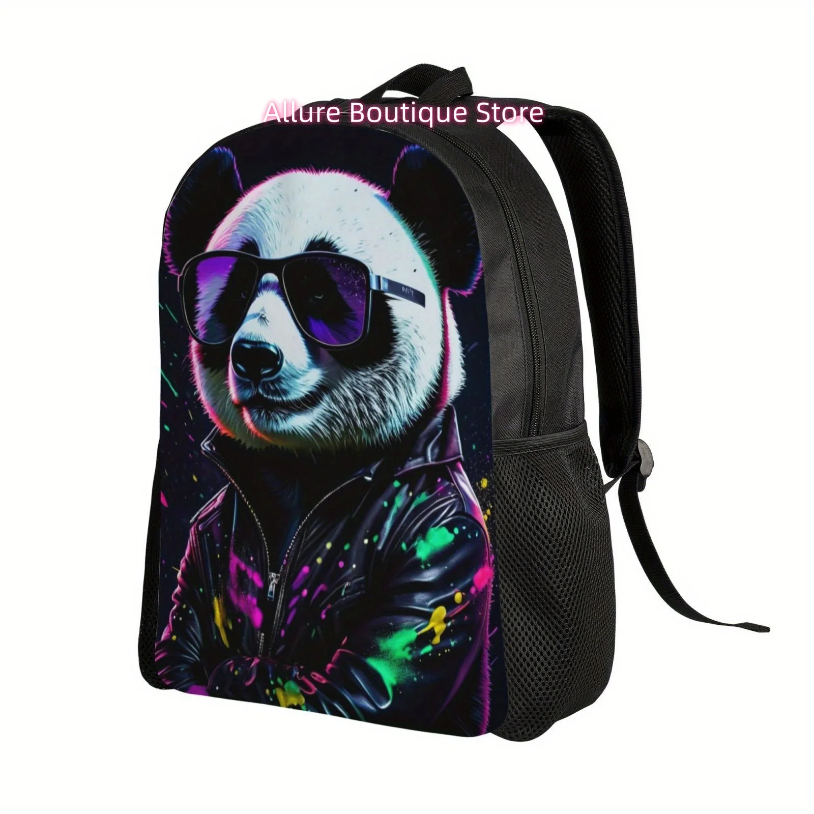 Handsome Panda Casual Backpack, Lightweight Shoulder Bag For Men And Women, Large Capacity Computer Laptop Bag Book Bag For Work