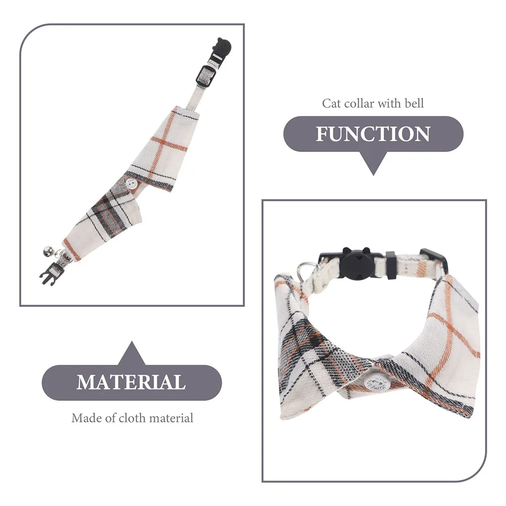 

2Pcs Cat Collar Adjustable Kitten Neck Tie Cloth Pet Collar Durable Comfortable Bell Design Decorative Safe Pet Supplies
